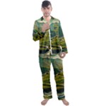 Mountains Trees Forest Men s Long Sleeve Satin Pajamas Set
