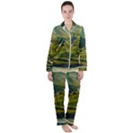 Mountains Trees Forest Women s Long Sleeve Satin Pajamas Set