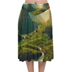 Mountains Trees Forest Velvet Flared Midi Skirt