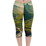 Mountains Trees Forest Velvet Capri Leggings 