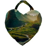 Mountains Trees Forest Giant Heart Shaped Tote