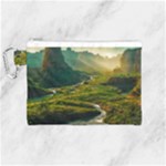 Mountains Trees Forest Canvas Cosmetic Bag (Medium)