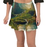 Mountains Trees Forest Fishtail Mini Chiffon Skirt
