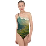 Mountains Trees Forest Classic One Shoulder Swimsuit