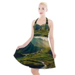 Mountains Trees Forest Halter Party Swing Dress 