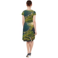 Cap Sleeve Midi Dress With Pockets 