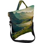 Mountains Trees Forest Fold Over Handle Tote Bag