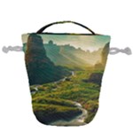 Mountains Trees Forest Drawstring Bucket Bag