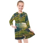 Mountains Trees Forest Kids  Quarter Sleeve Shirt Dress