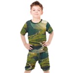 Mountains Trees Forest Kids  T-Shirt and Shorts Set