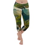 Mountains Trees Forest Lightweight Velour Capri Yoga Leggings