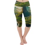 Mountains Trees Forest Lightweight Velour Cropped Yoga Leggings