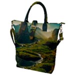 Mountains Trees Forest Buckle Top Tote Bag