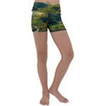 Mountains Trees Forest Kids  Lightweight Velour Yoga Shorts
