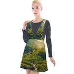 Mountains Trees Forest Plunge Pinafore Velour Dress