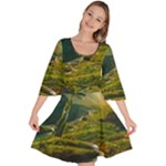 Mountains Trees Forest Velour Kimono Dress