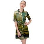 Mountains Trees Forest Belted Shirt Dress