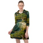 Mountains Trees Forest Mini Skater Shirt Dress
