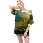 Mountains Trees Forest Oversized Chiffon Top