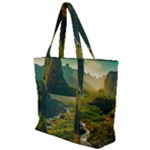 Mountains Trees Forest Zip Up Canvas Bag