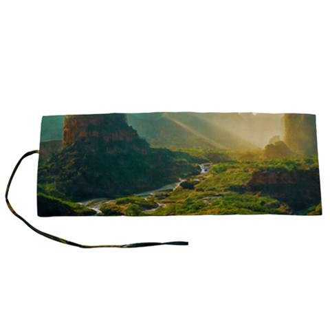 Mountains Trees Forest Roll Up Canvas Pencil Holder (S) from ArtsNow.com