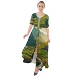 Mountains Trees Forest Waist Tie Boho Maxi Dress
