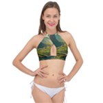 Mountains Trees Forest Cross Front Halter Bikini Top
