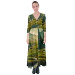 Mountains Trees Forest Button Up Maxi Dress