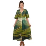 Mountains Trees Forest Kimono Sleeve Boho Dress