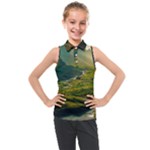 Mountains Trees Forest Kids  Sleeveless Polo T-Shirt