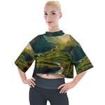 Mountains Trees Forest Mock Neck T-Shirt