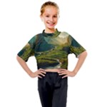 Mountains Trees Forest Kids Mock Neck T-Shirt