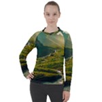 Mountains Trees Forest Women s Pique Long Sleeve T-Shirt