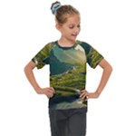 Mountains Trees Forest Kids  Mesh Piece T-Shirt