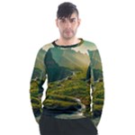 Mountains Trees Forest Men s Long Sleeve Raglan T-Shirt