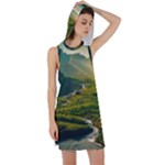 Mountains Trees Forest Racer Back Hoodie Dress