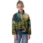 Mountains Trees Forest Kids  Half Zip Hoodie