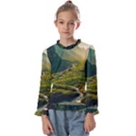 Mountains Trees Forest Kids  Frill Detail T-Shirt