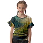 Mountains Trees Forest Kids  Cut Out Flutter Sleeves