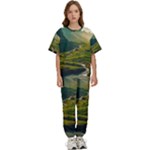 Mountains Trees Forest Kids  T-Shirt and Pants Sports Set