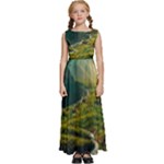 Mountains Trees Forest Kids  Satin Sleeveless Maxi Dress