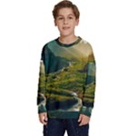Mountains Trees Forest Kids  Crewneck Sweatshirt
