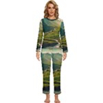 Mountains Trees Forest Womens  Long Sleeve Lightweight Pajamas Set