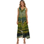 Mountains Trees Forest V-Neck Sleeveless Wide Leg Pants Overalls