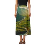 Mountains Trees Forest Classic Midi Chiffon Skirt