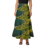 Mountains Trees Forest Tiered Ruffle Maxi Skirt