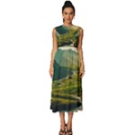 Mountains Trees Forest Sleeveless Round Neck Midi Dress