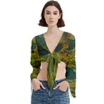 Mountains Trees Forest Trumpet Sleeve Cropped Top