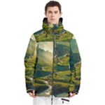 Mountains Trees Forest Men s Multi Pockets Zip Ski and Snowboard Waterproof Breathable Jacket