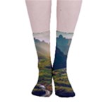 Mountains Trees Forest Smooth Crew Length Tube Socks